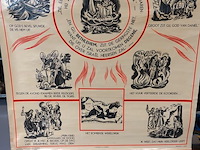 Vintage religieuze schoolplaat getiteld "de ondergang van israël en juda - assyrische- en babylonische ballingschap" - afbeelding 3 van  5