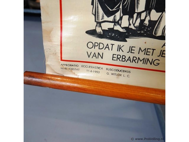 Vintage religieuze schoolplaat getiteld "de ondergang van israël en juda - assyrische- en babylonische ballingschap" - afbeelding 4 van  5