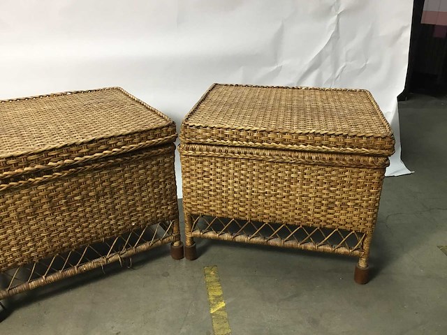 Vintage rotan kisten - dekkenkist (2x) - afbeelding 2 van  8