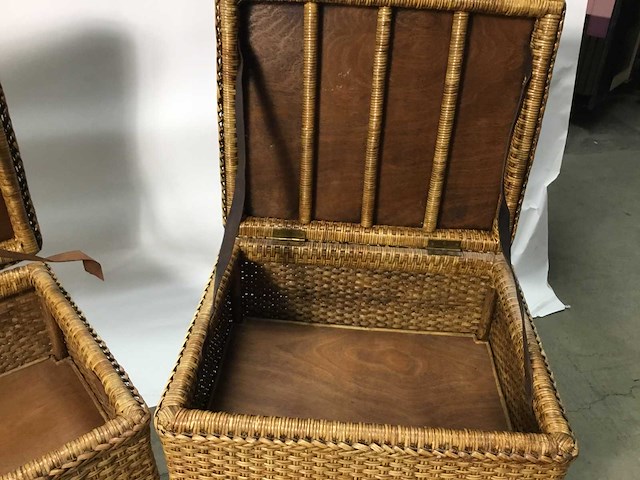 Vintage rotan kisten - dekkenkist (2x) - afbeelding 7 van  8
