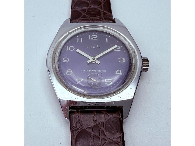 Vintage ruhla antimagnetic mechanisch horloge - afbeelding 3 van  8