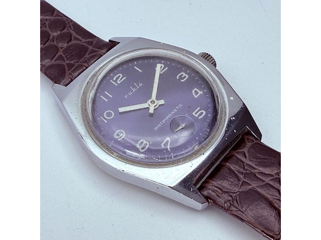 Vintage ruhla antimagnetic mechanisch horloge - afbeelding 4 van  8