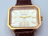 Vintage sandoz mechanisch horloge met goudkeurmerk - afbeelding 3 van  9