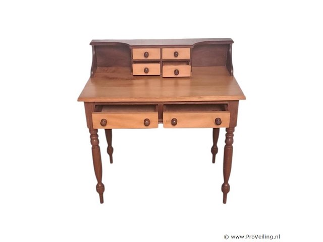 Vintage secretaire met licht eiken accenten - afbeelding 2 van  2