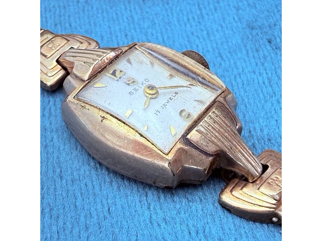Vintage seiko 14k gold filled mechanisch dameshorloge - afbeelding 3 van  5