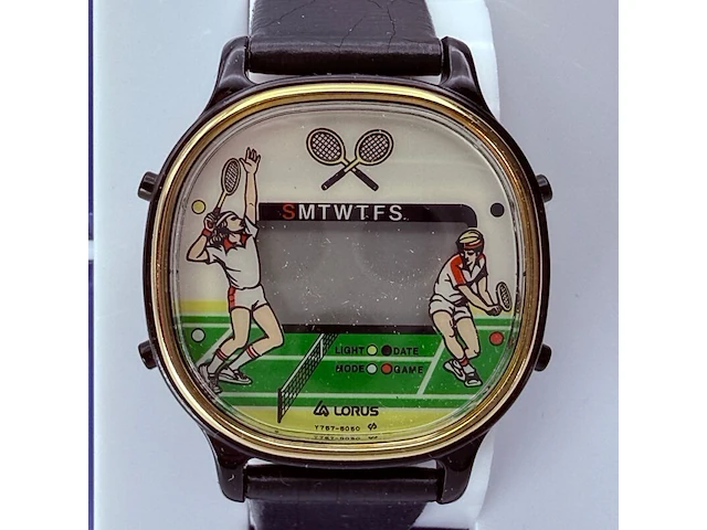 Vintage seiko/lorus y757-5050 lcd tennis game watch - afbeelding 2 van  8