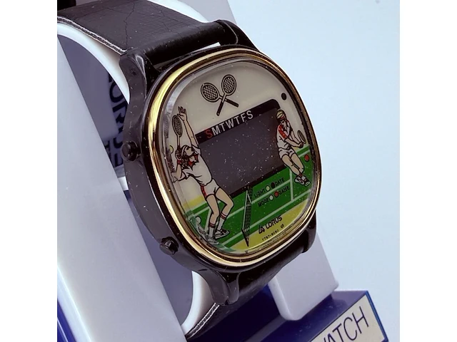 Vintage seiko/lorus y757-5050 lcd tennis game watch - afbeelding 3 van  8
