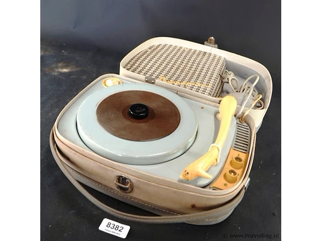 Vintage supraphon ge080 draagbare kofferplatenspeler uit tsjechoslowakije, geproduceerd rond 1960 door tesla/supraphon (niet getest) - afbeelding 1 van  8