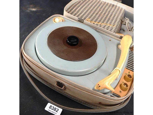 Vintage supraphon ge080 draagbare kofferplatenspeler uit tsjechoslowakije, geproduceerd rond 1960 door tesla/supraphon (niet getest) - afbeelding 3 van  8