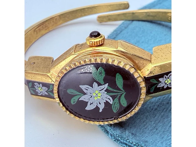 Vintage swiss made edelweiss bangle horloge - afbeelding 1 van  8