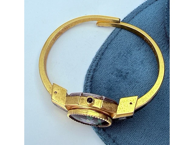 Vintage swiss made edelweiss bangle horloge - afbeelding 3 van  8