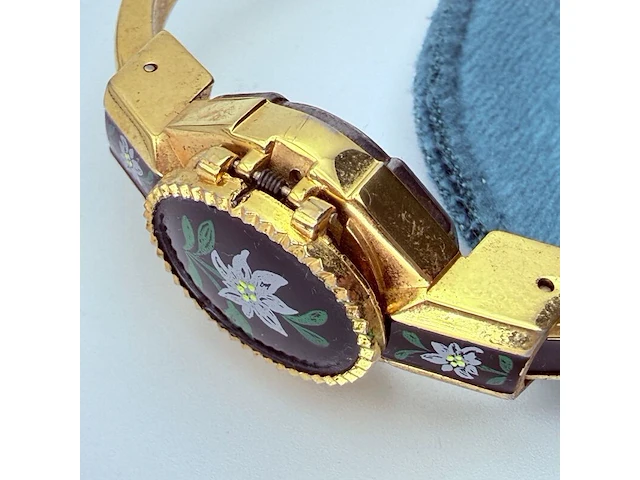 Vintage swiss made edelweiss bangle horloge - afbeelding 5 van  8