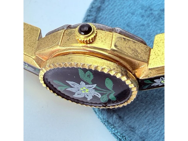 Vintage swiss made edelweiss bangle horloge - afbeelding 6 van  8