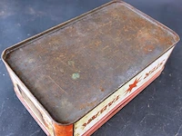 Vintage tabaksblik van roode-ster rooktabak (¼ kilo), geproduceerd door de firma theodorus niemeijer uit groningen (n.v. stoomtabaksfabriek "het wapen van rotterdam") - afbeelding 6 van  6