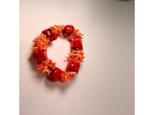 Vintage taiwanese bloedkoraal armband - afbeelding 3 van  3