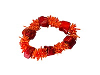 Vintage taiwanese bloedkoraal armband - afbeelding 2 van  3