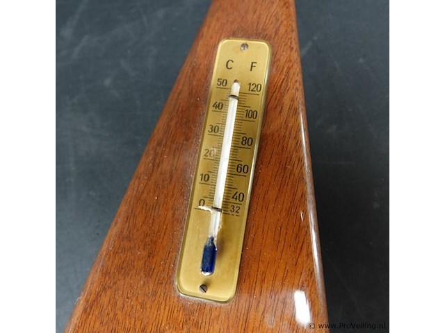 Vintage teakhouten weerstation - afbeelding 3 van  4