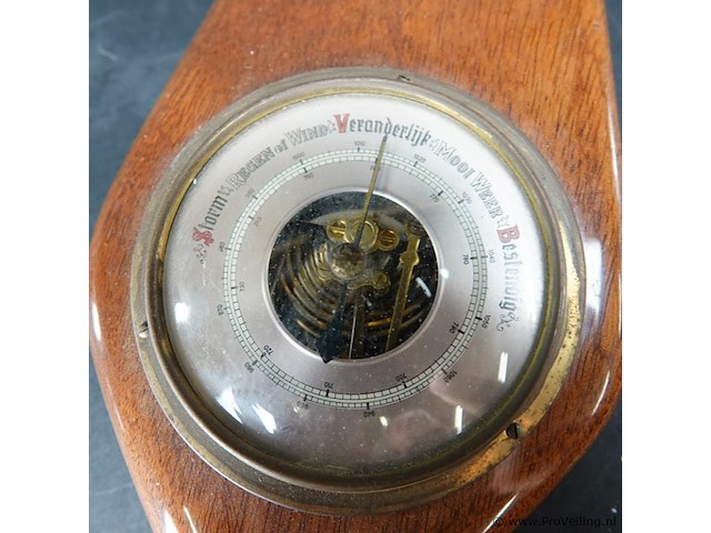 Vintage teakhouten weerstation - afbeelding 4 van  4