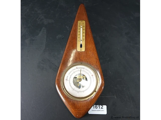 Vintage teakhouten weerstation - afbeelding 1 van  4