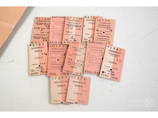Vintage treinkaartjes - afbeelding 1 van  3