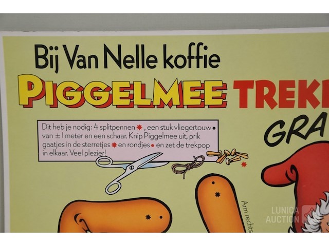 Vintage trekpoppen piggelmee - afbeelding 3 van  3