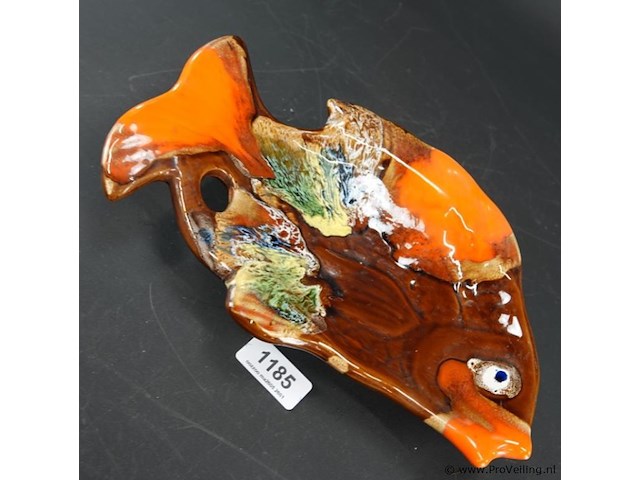 Vintage vallauris keramische visschaal. - afbeelding 2 van  5