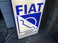 Vintage verlicht fiat schade-garant reclamebord – uniek eyecatcher - afbeelding 3 van  5