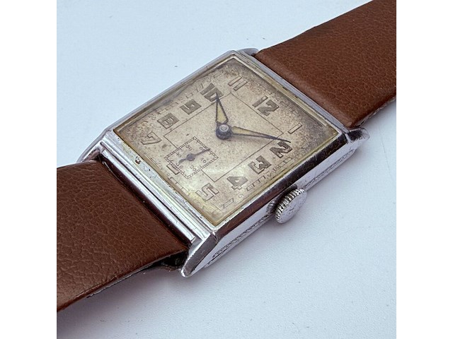 Vintage ww1 art-deco mechanisch militair horloge - afbeelding 2 van  8