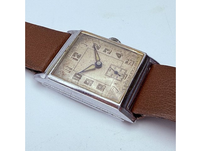 Vintage ww1 art-deco mechanisch militair horloge - afbeelding 3 van  8