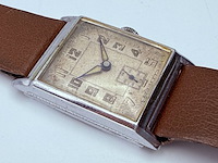 Vintage ww1 art-deco mechanisch militair horloge - afbeelding 3 van  8