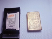 Vintage zippo brass aansteker - full set - afbeelding 2 van  9