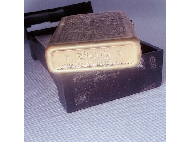 Vintage zippo brass aansteker - full set - afbeelding 3 van  9