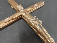 Vintage zware messing crucifix - afbeelding 3 van  5