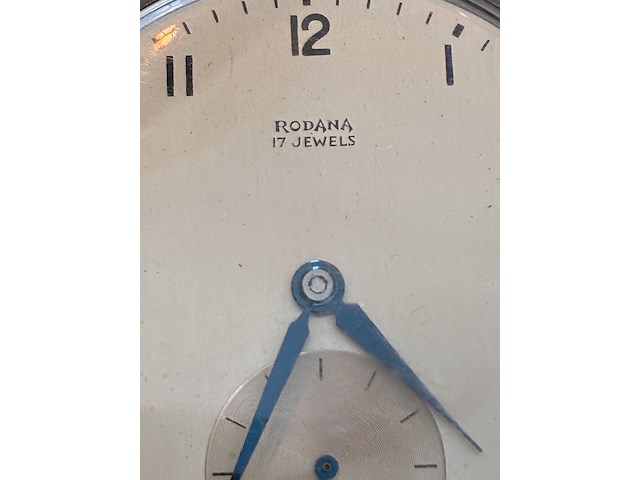 Vintage zwitsers zak horloge, rodana 17 jewels, 17 jewels, jaren 50 - afbeelding 5 van  5