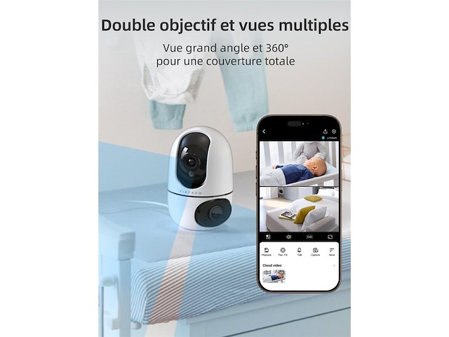 Virtavo binnencamera met dubbele lens,2 weergaven - afbeelding 2 van  5
