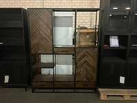 Visgraat bruin opbergkast - afbeelding 1 van  6