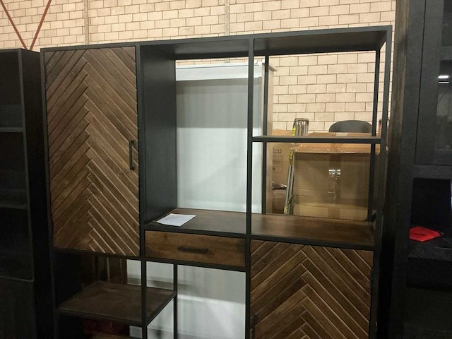 Visgraat bruin opbergkast - afbeelding 2 van  6