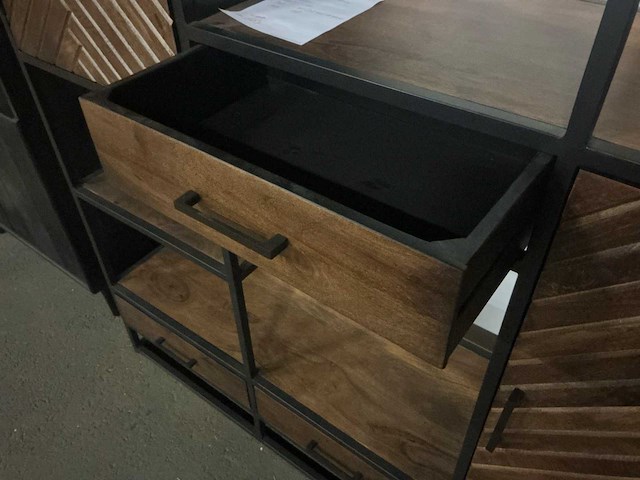 Visgraat bruin opbergkast - afbeelding 5 van  6