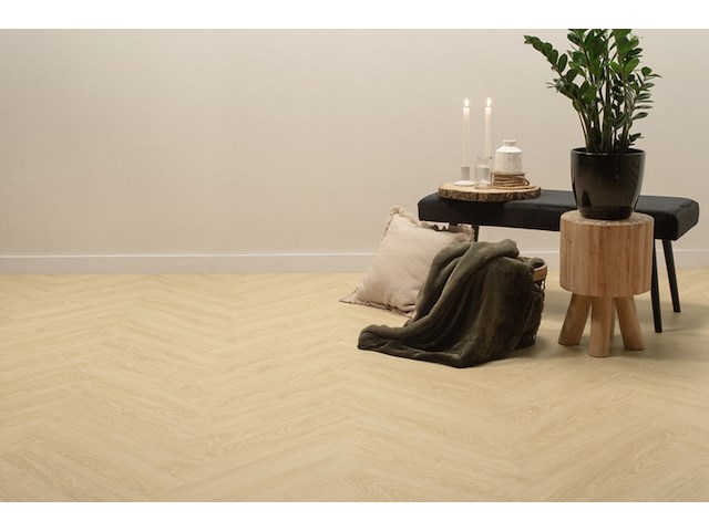 Visgraat click pvc - 40,23 m2, floer, kingbeek creme - afbeelding 8 van  10