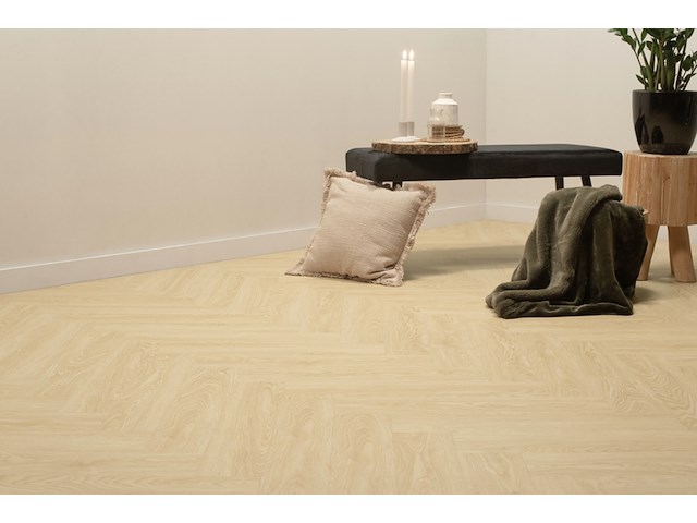 Visgraat click pvc - 61,09 m2, floer, kingbeek creme - afbeelding 5 van  7