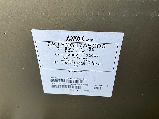 Vishay dcmkp 4.2/3.85 mf/4/b dc link condensator (5x) - afbeelding 7 van  8