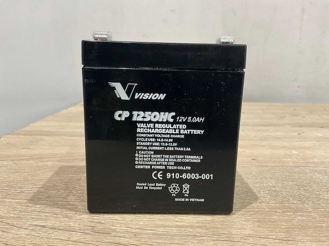 Vision - cp 1250hc - accu 12 volt oplaadbaar (4x) - afbeelding 3 van  6