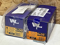 Viswood slotbout met moer 6x50mm (400x)
