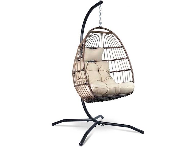 Vita5 egg hangstoel - crème wit - afbeelding 1 van  3