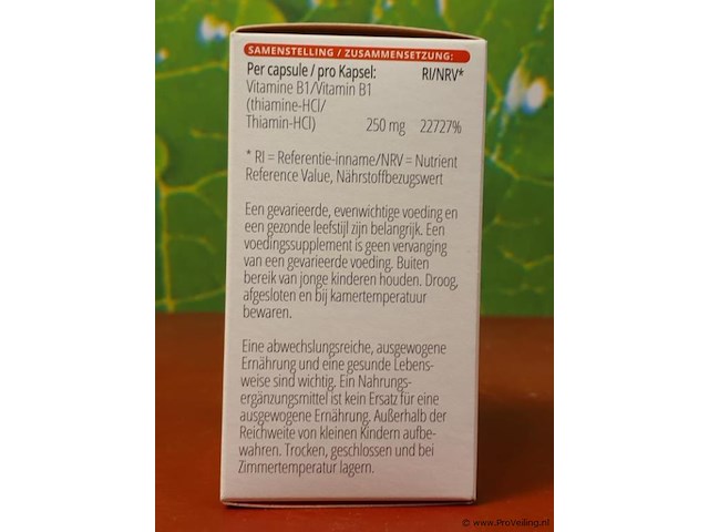 Vitals vitamine b1 supplement - 3 potjes á 100 capsules - afbeelding 3 van  5