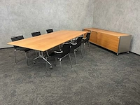 Vitra adhoc - 6p vergaderset 250x120 met dressoir