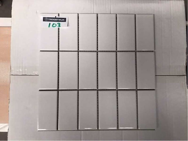 Vitra glans wit mozaïektegel 5x10 cm 10 m² - afbeelding 2 van  3