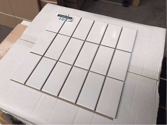 Vitra glans wit mozaïektegel 5x10 cm 10 m² - afbeelding 1 van  1