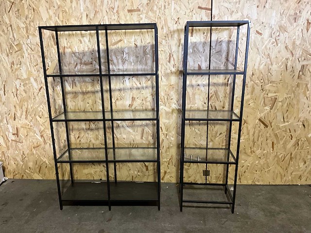 Vitrinekast 100x36x175cm / 51x36x175cm (2x) - afbeelding 1 van  4