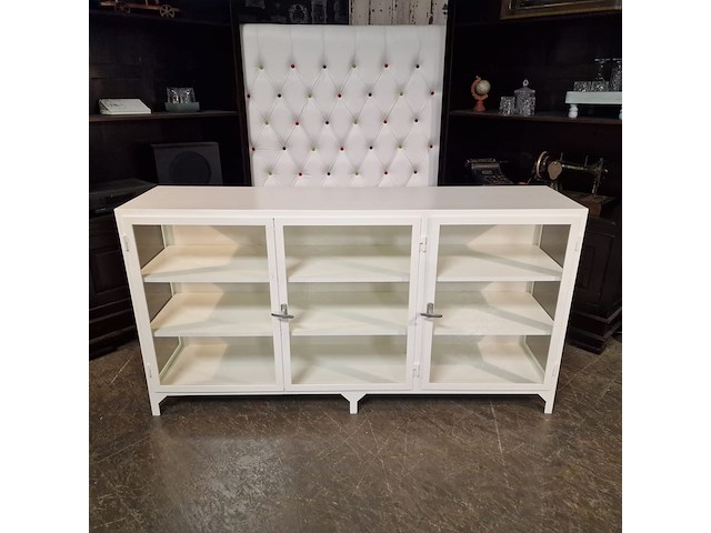 Vitrinekast chesterfield, chesterfield, wit - afbeelding 4 van  6